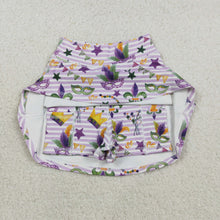 Load image into Gallery viewer, Baby Girls Mardigras Stripe Anchor Masks Yoga Active Skirt Shorts Bottom