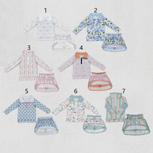 Load image into Gallery viewer, 7 Colors Sibling Baby Girls Flowers Bows Zip Top Skirt Skort Bottoms Sets