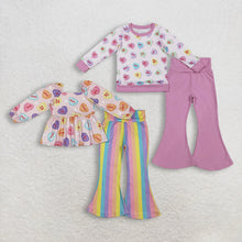 Load image into Gallery viewer, Sibling Baby Girls Long Sleeve XOXO Hearts Top Bell Bottom Pants Valentines Clothes Sets
