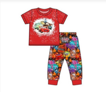 Load image into Gallery viewer, Baby boys racing red car legging sets