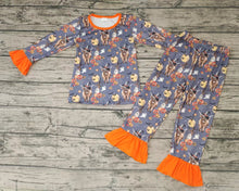 Load image into Gallery viewer, Baby girls fall pumpkin cow pajamas pants sets