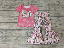 Load image into Gallery viewer, Baby Girls Christmas pink santa bell pants sets