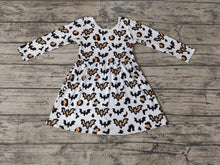 Load image into Gallery viewer, Baby girls leopard bat knee length dresses