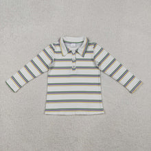 Load image into Gallery viewer, Baby Boys Mardigras Stripes Button Polo Shirts Top