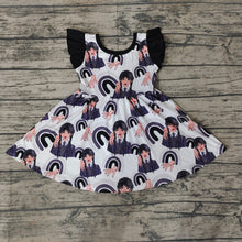 Load image into Gallery viewer, Baby Girls Black Movie Knee Length Dresses