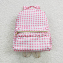 Load image into Gallery viewer, Baby Girls Back To School Pink Checkered Back Bags Lunch Boxes