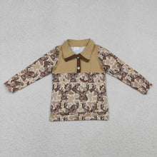 Load image into Gallery viewer, Baby Boys Khaki Camo Deer Button Hunting Pullovers Top