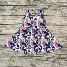 Load image into Gallery viewer, Baby Girls Black Movie Sleeveless Knee Length Dresses