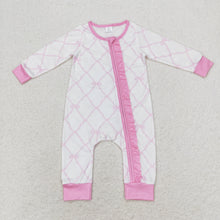 Load image into Gallery viewer, Baby Girls Bamboo Pink Bows Sibling Rompers Bamboo Pajamas Clothes Sets