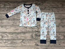 Load image into Gallery viewer, Baby Boys Blue Dogs Pajamas Clothes Sets