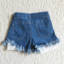 Load image into Gallery viewer, Baby Girls 4th Of July Sibling Sister Denim Shorts
