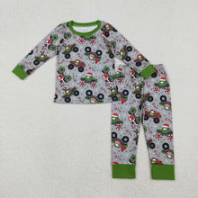 Load image into Gallery viewer, Baby Boys Trucks Candy Cane Top Pants Christmas Pajamas Sets
