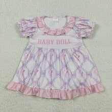 Load image into Gallery viewer, Baby Girls Baby Doll Bows Flowers Checked Tunic Ruffle Bummier Rompers