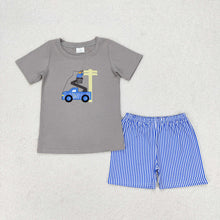 Load image into Gallery viewer, Baby Boys Construction Line Man Sibling Rompers Clothes Sets