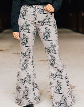 Load image into Gallery viewer, Adult Women White Western Rodeo Denim Bell Bottom Pants Jeans