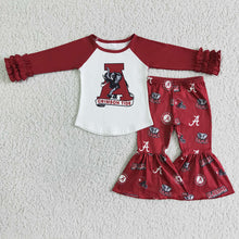 Load image into Gallery viewer, Baby Girls Alabama football team bell pants sets