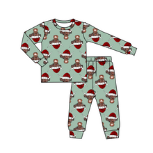 Load image into Gallery viewer, Baby Kids Christmas green cow pajamas clothing sets