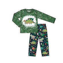 Load image into Gallery viewer, Baby boys dinosaur Christmas pants sets