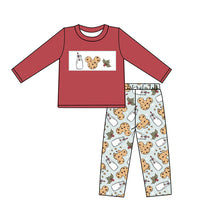 Load image into Gallery viewer, Baby Boys Christmas cookie milk pajamas pants sets