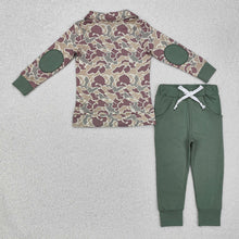 Load image into Gallery viewer, Baby Boys Fall Green Camo Pullovers Tops Shirt Pants Clothes Sets