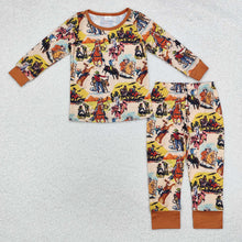 Load image into Gallery viewer, Baby Boys Rodeo Brown Western Tops Pants Pajamas Outfits Sets