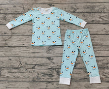 Load image into Gallery viewer, Baby Boys Blue Winter Snowman Bamboo Pajamas Clothes Sets