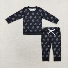 Load image into Gallery viewer, Baby Boys Western Black Peace Top Pants Pajamas Clothes Sets