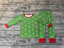Load image into Gallery viewer, Baby Boys Christmas Candy Cane Bamboo Pajamas Clothes Sets