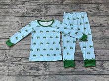 Load image into Gallery viewer, Baby Boys Green Tractors Bamboo Pajamas Clothes Sets