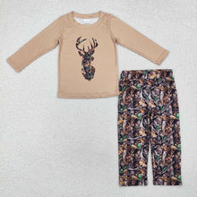Load image into Gallery viewer, Baby Boys Fall Camo Deer Top Pants Clothes Sets