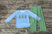 Load image into Gallery viewer, Baby Boys Christmas Blue Trees Shirt Pants Clothes Sets
