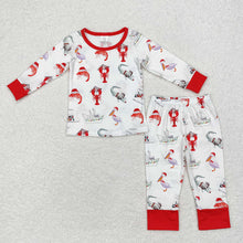 Load image into Gallery viewer, Baby Boys Christmas Crawfish Crocodile Bamboo Pajamas Clothes Sets