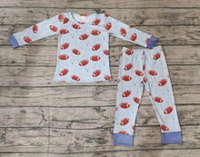 Load image into Gallery viewer, Baby Boys Blue Football Bamboo Pajamas Clothes Sets