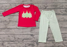 Load image into Gallery viewer, Baby Boys Red Christmas Tree Top Checkered Pants Clothes Sets