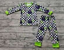 Load image into Gallery viewer, Baby Boys Halloween Green Spider Top Pants Pajamas Outfits Sets