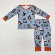 Load image into Gallery viewer, Baby Boys Western Rodeo Bamboo Pajamas Clothes Sets