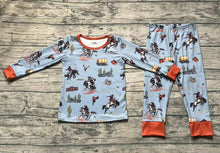 Load image into Gallery viewer, Baby Boys Western Rodeo Bamboo Pajamas Clothes Sets