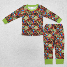 Load image into Gallery viewer, Baby Boys Game Green Top Pants Pajamas Clothes Sets