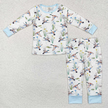 Load image into Gallery viewer, Baby Boys Blue Mallard Ducks Hunting Bamboo Pajamas Clothes Sets