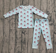 Load image into Gallery viewer, Baby Boys Blue Christmas Santa Top Pants Pajamas Sets