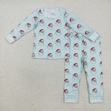 Load image into Gallery viewer, Baby Boys Blue Christmas Santa Top Pants Pajamas Sets