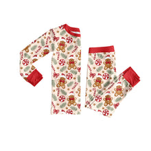 Load image into Gallery viewer, Baby Boys Red Gingerbread Candy Cane Top Pant Christmas Pajamas Set
