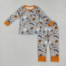 Load image into Gallery viewer, Baby Boys Ghost Pumpkins Bats Top Pant Halloween Pajamas Set