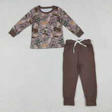 Load image into Gallery viewer, Baby Boys Brown Turkey Ducks Camo Top Pockets Pant Hunting Clothes Set