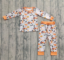 Load image into Gallery viewer, Baby Boys Bats Farm Pumpkins Top Pant Halloween Pajamas Set
