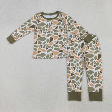 Load image into Gallery viewer, Baby Boys Green Camo Top Pants Southern Pajamas Sets