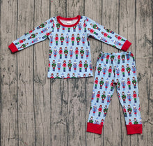 Load image into Gallery viewer, Baby Boys Christmas Soldiers Blue Top Pants Pajamas Sets