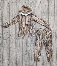 Load image into Gallery viewer, Baby Boys Olive Camo Hoodies Pockets Pants Southern Clothes Sets