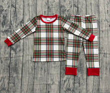 Load image into Gallery viewer, Baby Boys Green Red Checked Top Pants Christmas Pajamas Sets