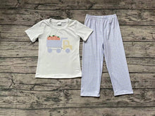 Load image into Gallery viewer, Baby Boys Short Sleeve Pumpkin Tractor Top Pants Clothes Sets